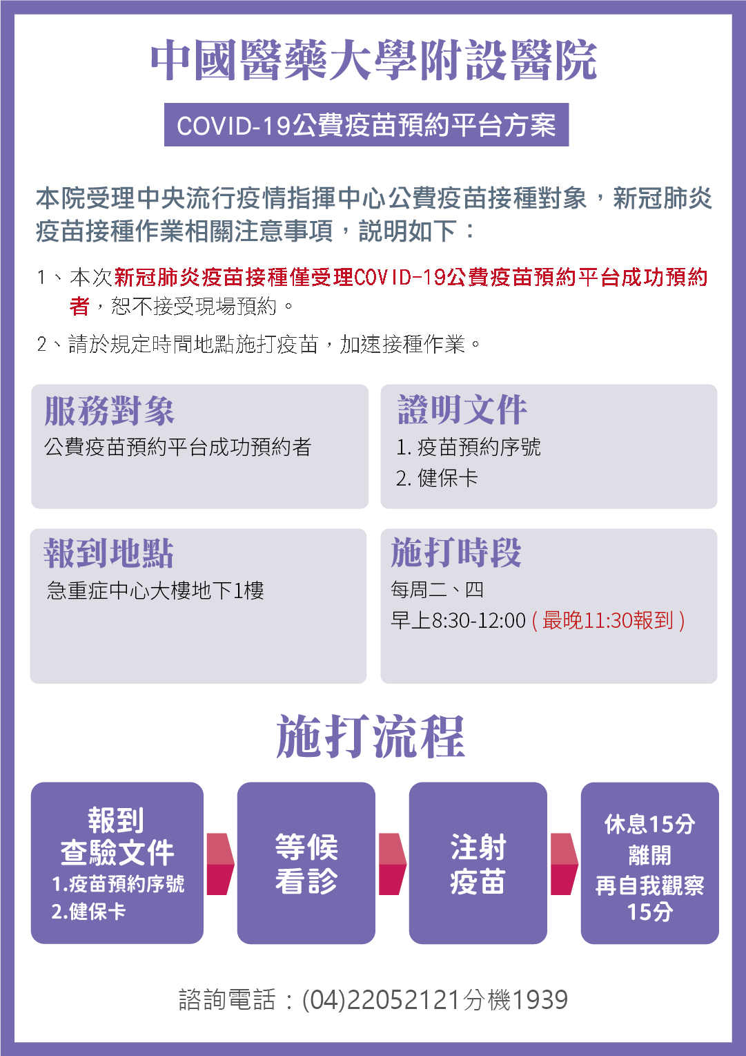 Covid 19公費疫苗預約平台新冠疫苗接種須知 最新消息 中國醫藥大學附設醫院