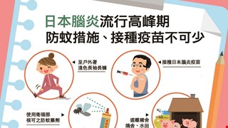 國內出現今年首例日本腦炎病例，請民眾做好防蚊措施並按時攜幼兒接種疫苗